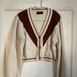 MINKPINK Cream and Brown Cardigan